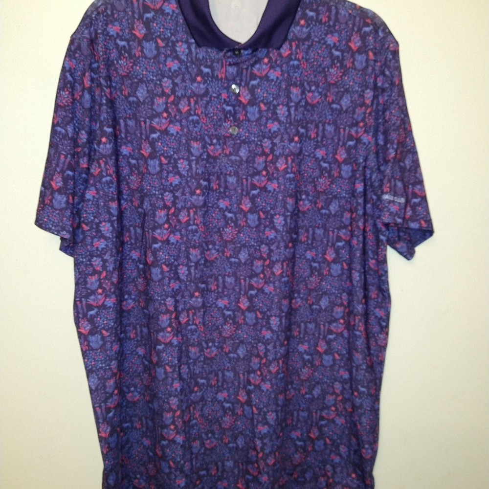 Greyson Flora And Fauna Performance Golf Polo Shirt Men's sz Large